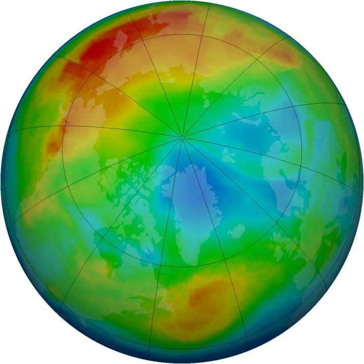 Arctic ozone map for 31 December 2002